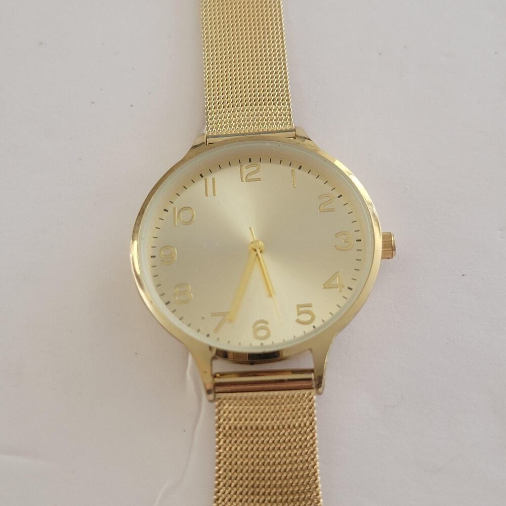 Womens Watch Gold Dial Gold Case Mesh Bracelet Gold Plated Quartz 13553